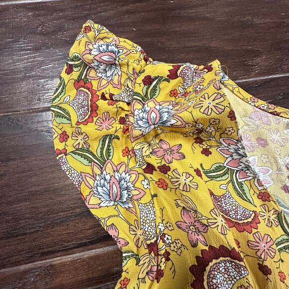 NWT Sanctuary Button Front Romper in Sunrays (Yellow Floral) Size Medium - Picture 6 of 6